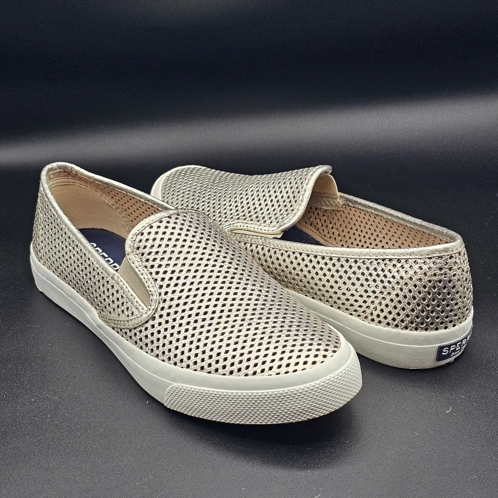 Sperry Seaside Perfortrated Leather Slip On Sneakers Shoes Casual